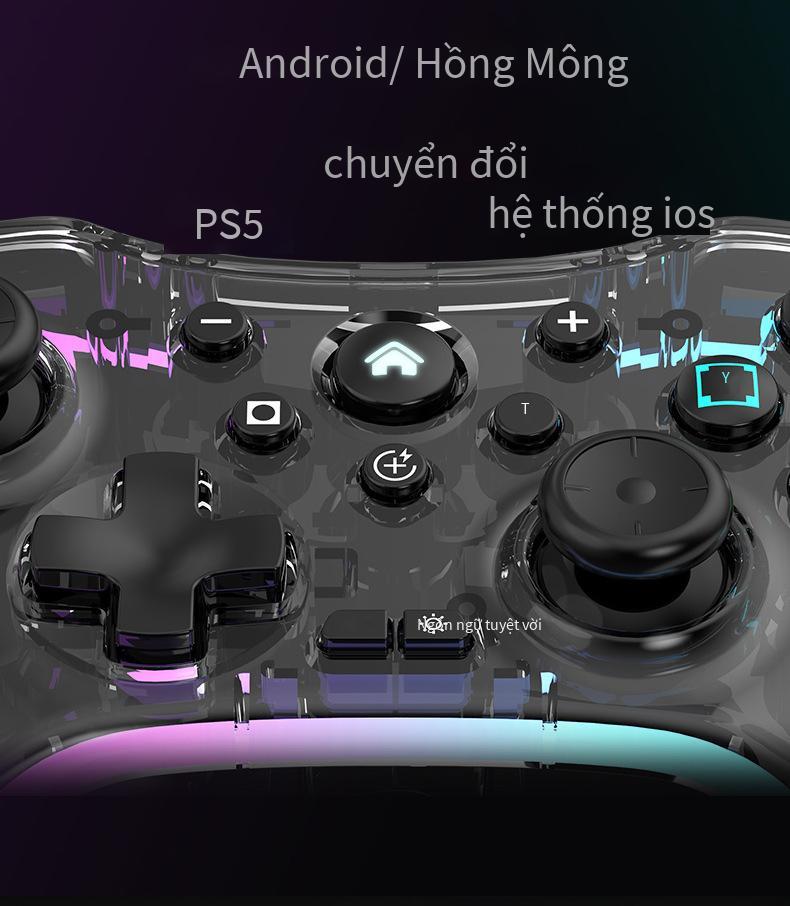 Vận Chuyển Nhanh Android Bluetooth Tay Cầm Chơi Game Không Dây Công Tắc Tay Cầm Truyền Hình Di Động Hộp Trò Chơi ISO Giả Lập RGB Trong Suốt