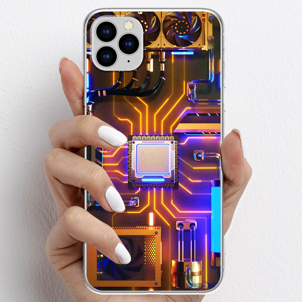 Ốp lưng cho iPhone 11 Pro, iPhone 11 Promax nhựa TPU mẫu Chip CPU máy tính