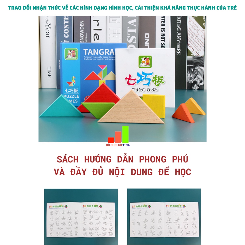 GHÉP HÌNH GỖ NAM CHÂM TANGRAM PHÁT TRIỂN TRÍ TUỆ