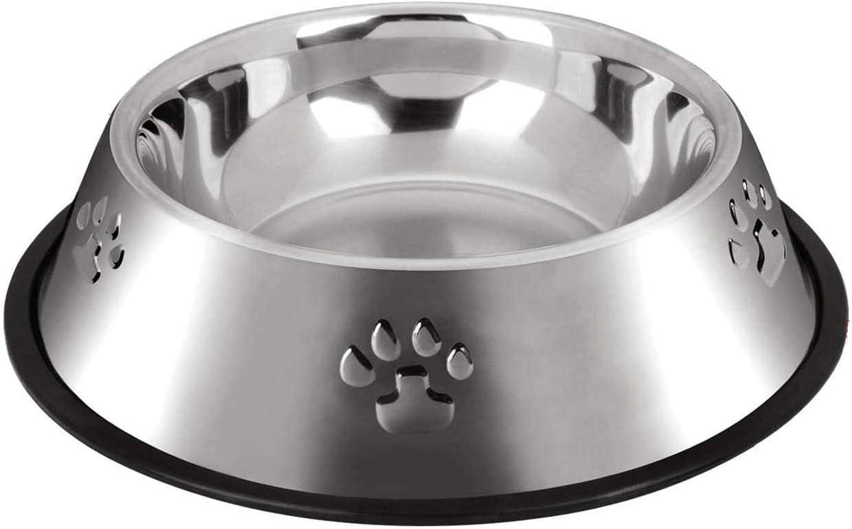 Bát bằng thép không gỉ cho chó có đế cao su không phải cho chó lớn cho chó 34 cm