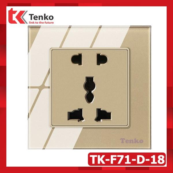 Ổ Cắm Đôi 3 Chấu Âm Tường Mặt Kính Cường Lực Cao Cấp TK-F71-D-18 Màu Vàng