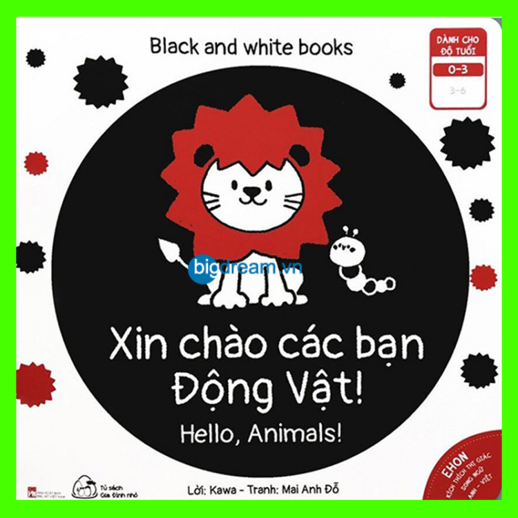 Ehon Song Ngữ Xin chào các bạn động vật Black And White Books - Tranh kích thích thị giác cho trẻ sơ sinh