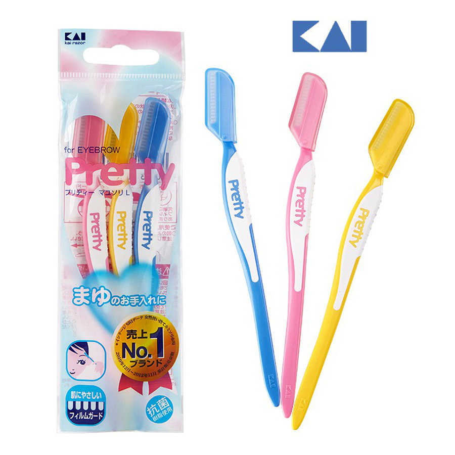 Set 3 Dao Cạo Lông Mày Tiện Lợi Pretty KAI - Nội Địa Nhật Bản