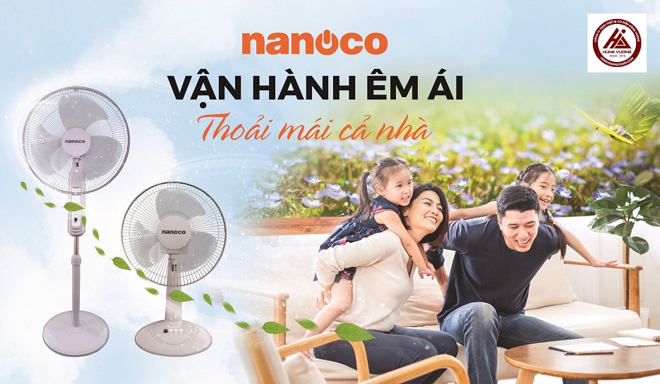 Quạt đứng để bàn Nanoco NTF1207G - màu xám - Hàng chính hãng