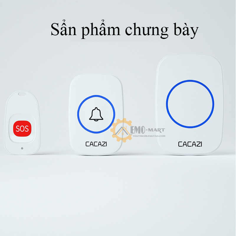 Chuông không dây Cacazi SOS, Chuyên dụng cho người già, bệnh nhân, người cần chăm sóc đặc biệt...