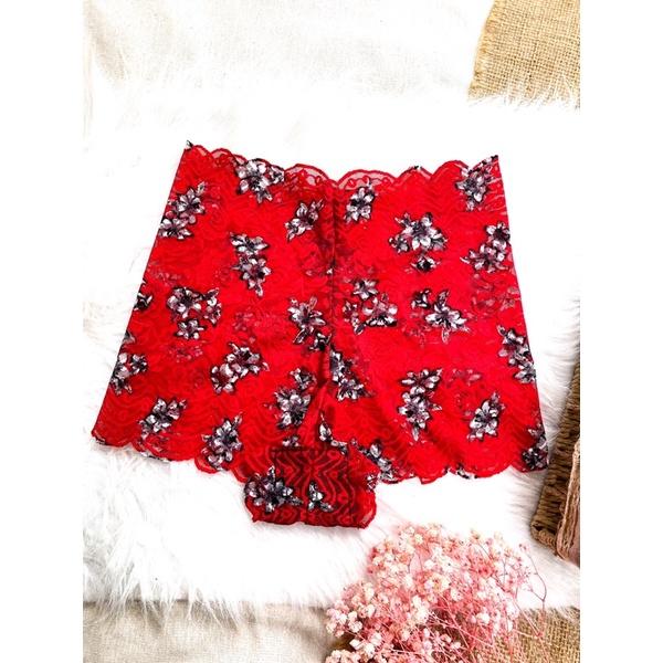 SET BRALETTE REN MÚT NGỰC HOA ĐỎ TƯƠI