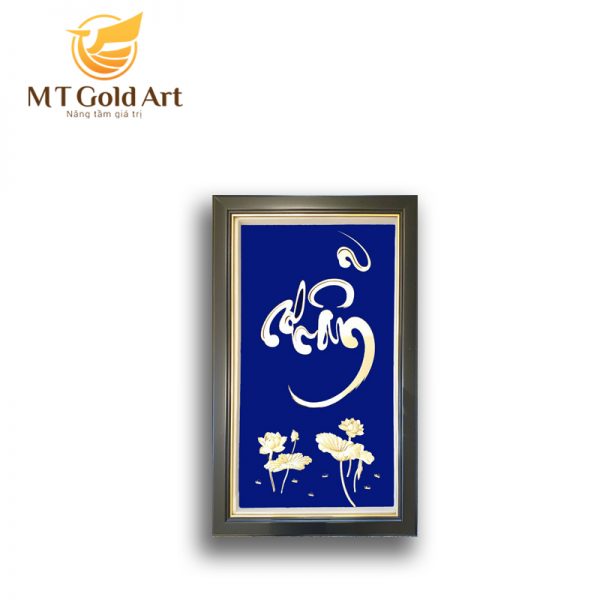 Tranh chữ nhẫn dát vàng 24k MT Gold Art- Hàng chính hãng, trang trí nhà cửa, phòng làm việc, quà tặng sếp, đối tác, khách hàng, tân gia, khai trương