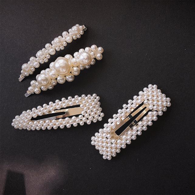 Set 4 kẹp tóc ngọc trai Hàn Quốc