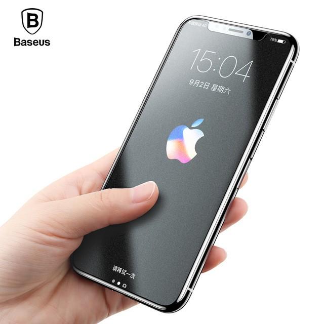 Kính cường lực dành cho iphone X chống bám vân tay 0.25mm chính hãng Baseus