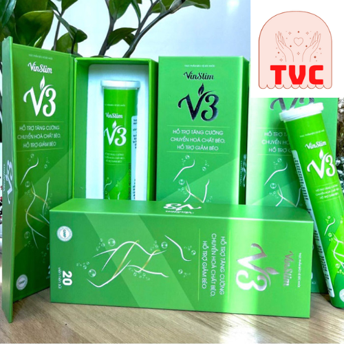 Combo 3 Hộp VINSLIM V3 - Viên Sủi giảm cân nhanh, an toàn, hiệu quả (mẫu mới)