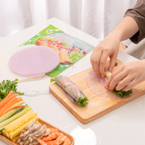 Bánh Đa Nem Ăn Sống/ Cuộn Nem Hà Nội Xưa màu Nghệ non/Đậu biếc - Hàng xuất khẩu Nhật-50g