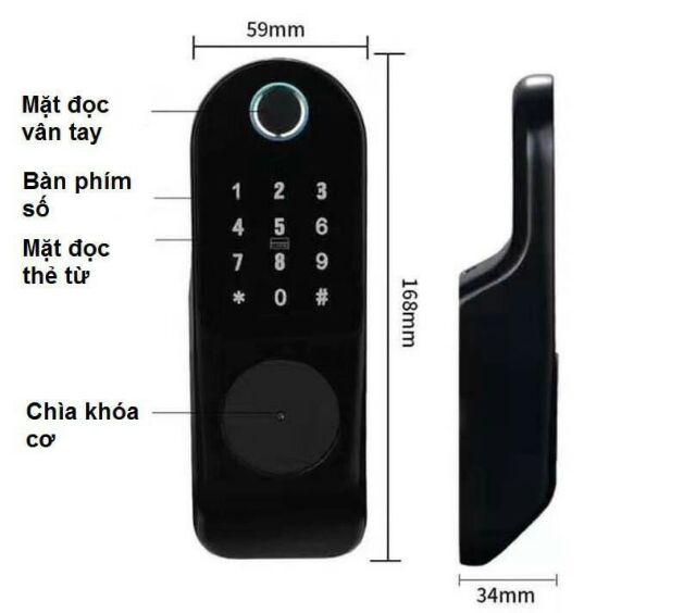 Khoá cổng vân tay 5 chức năng