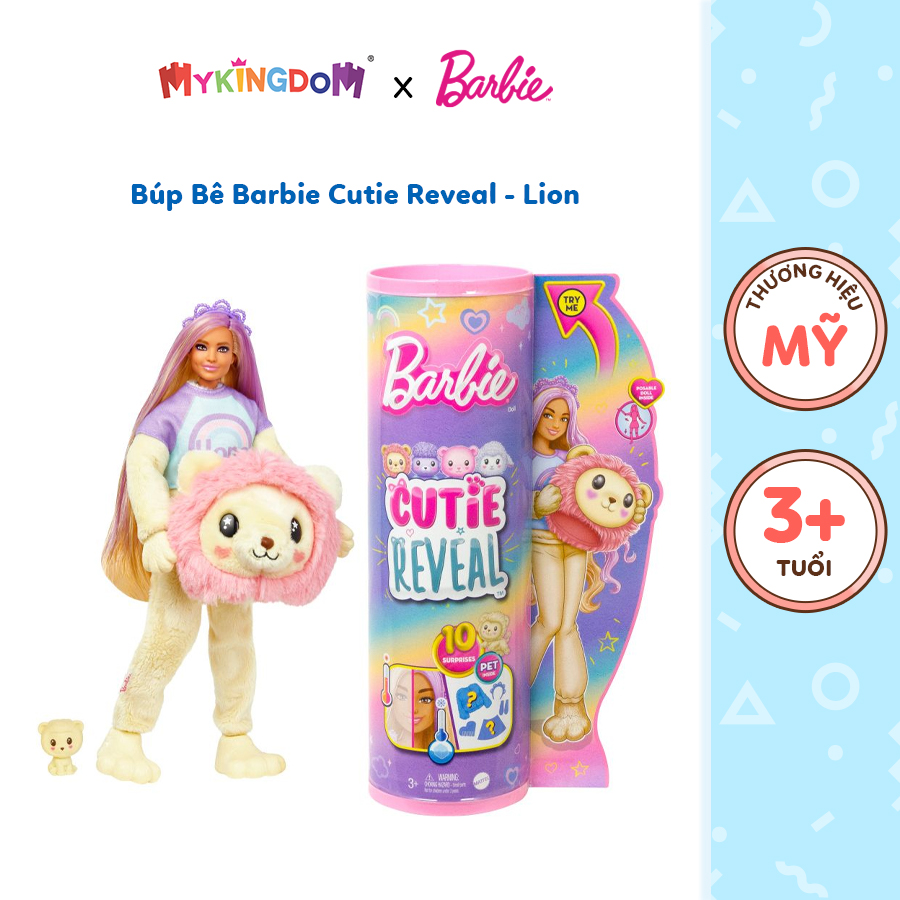 Đồ Chơi Búp Bê Barbie Cutie Reveal - Lion BARBIE HKR06/HKR02