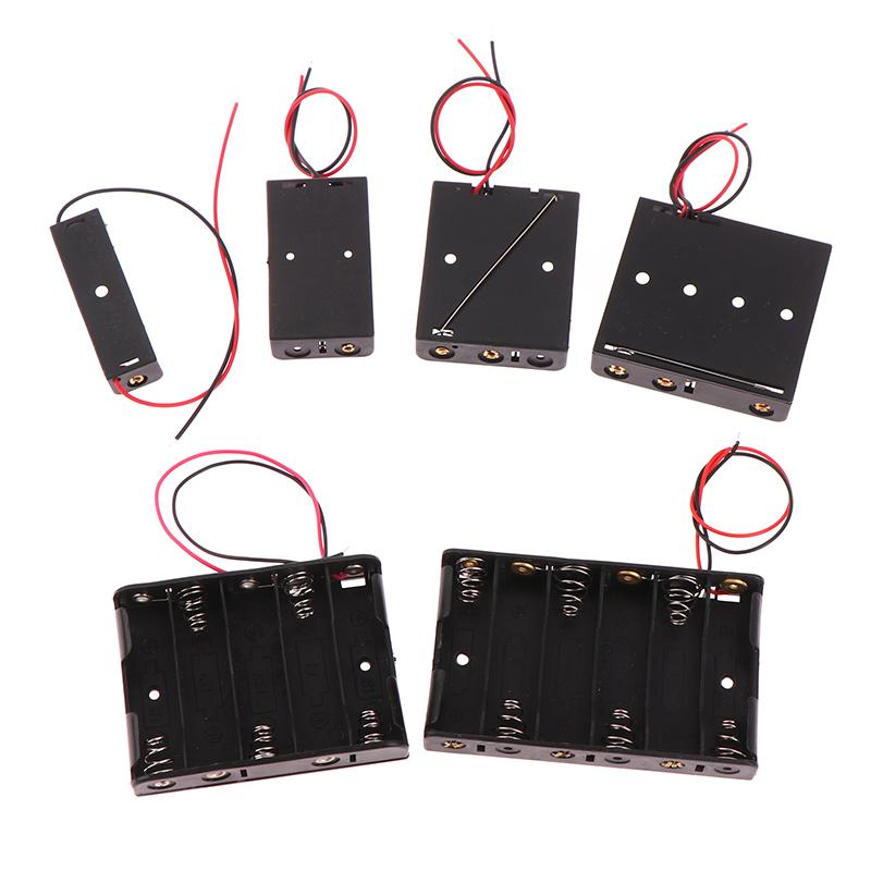 2022 1 2 3 4 5 6 Khe cắm Hộp đựng pin AA Hộp đựng pin AA LR6 HR6 Hộp đựng có dây dẫn Hộp đựng bảo vệ Bateria Màu sắc: như hình ảnh