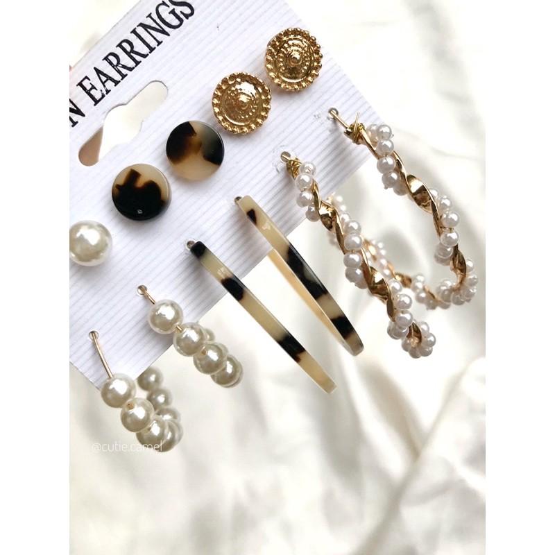 Set 6 Đôi Khuyên Tai Hàn Quốc