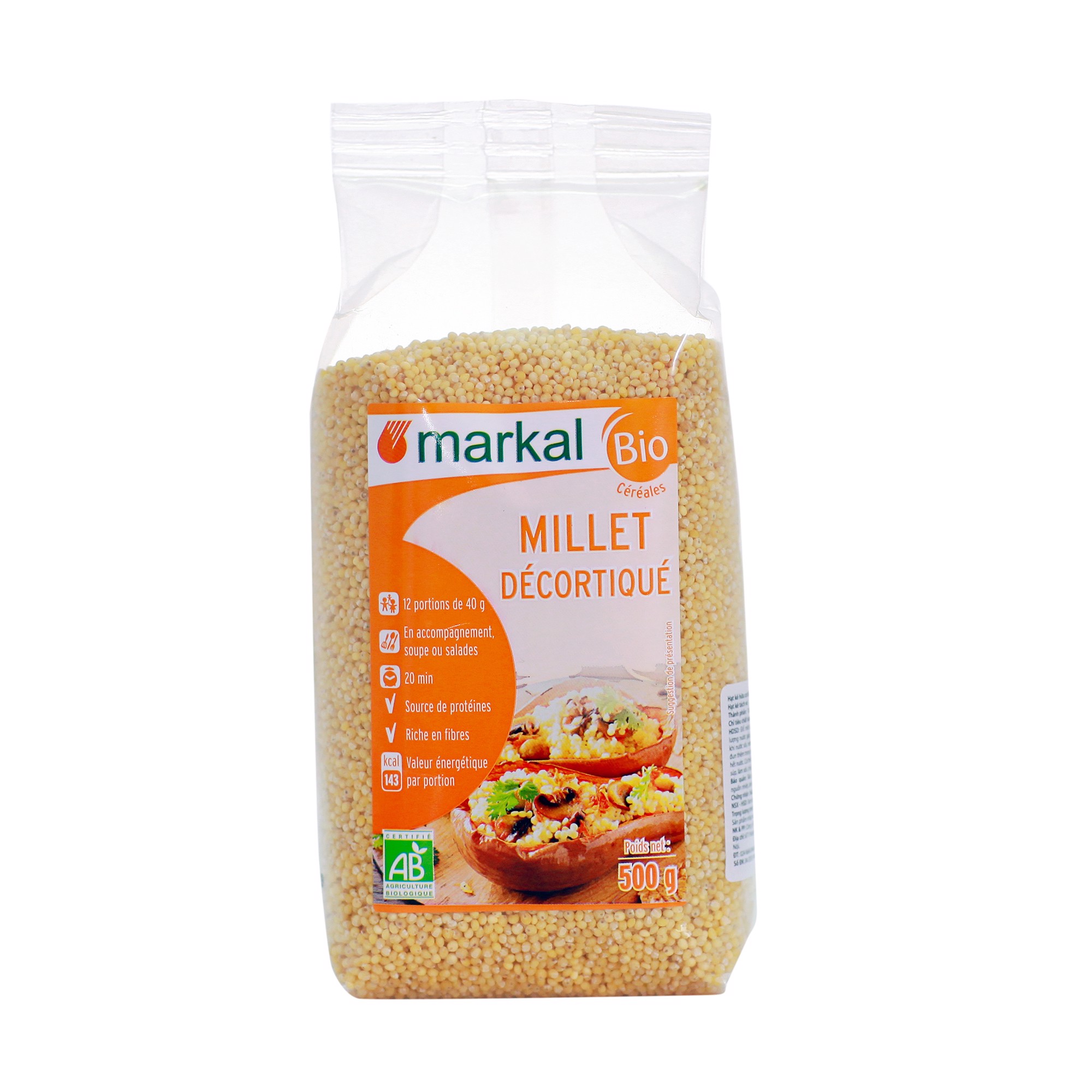 Hạt kê hữu cơ đã bóc vỏ Markal Organic Millet 500g
