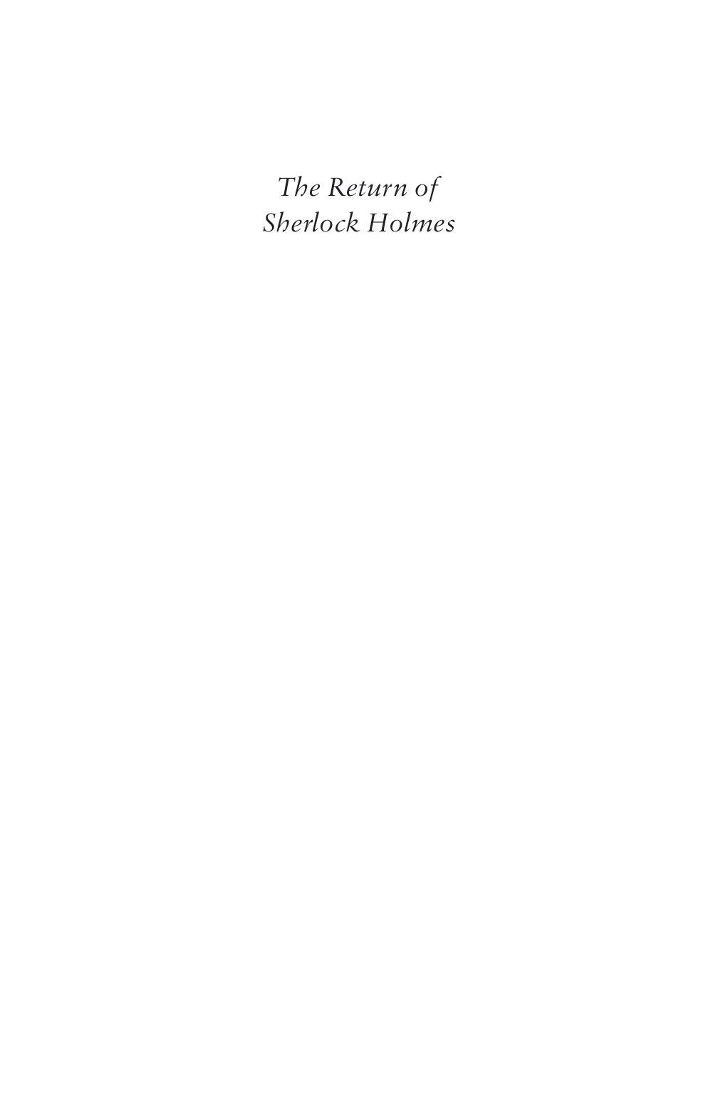 The Return Of Sherlock Holmes (Alma Junior Classics)