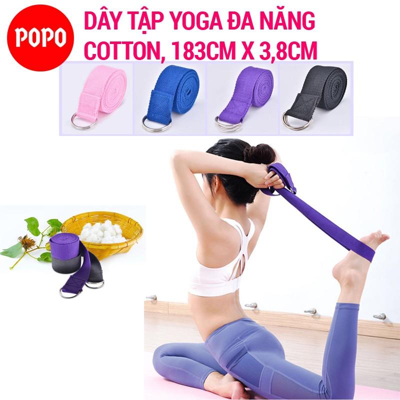 Dây tập yoga cotton dài 1,8m POPO YGT11 đa năng tập cơ tay, chân, lưng