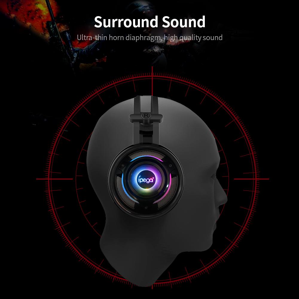 Tai nghe chơi game âm thanh vòm gắn trên đầu iPega PG-R008 có micrô tích hợp thay thế cho PC Switch PS4 Xbox One
