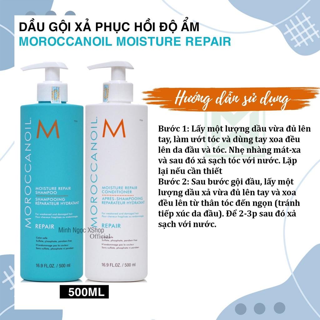 [+Gội xả gói Karseell 15ml] Bộ dầu gội xả phục hồi độ ẩm Moroccanoil Moisture Repair chính hãƞg