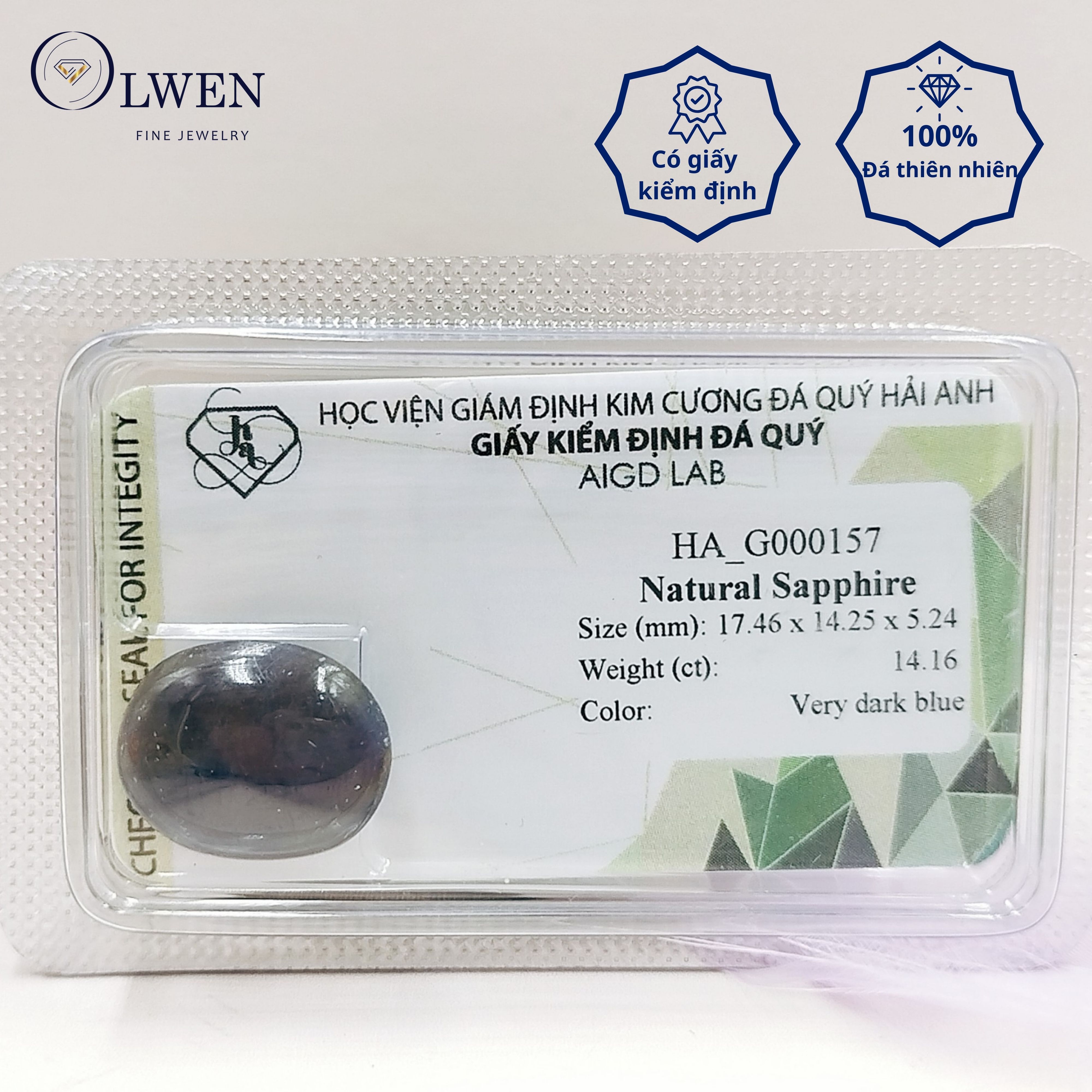 Viên đá Sapphire thiên nhiên HA-G000157