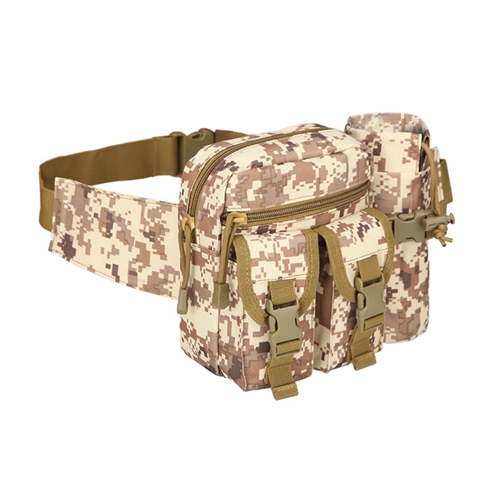 Outdoor Men Waist Pack Bag Hiking Water Bottle Pouch Waterproof Sports Hunting Walking Climbing Mountaineering Riding Fishing Camping Shooting Utility