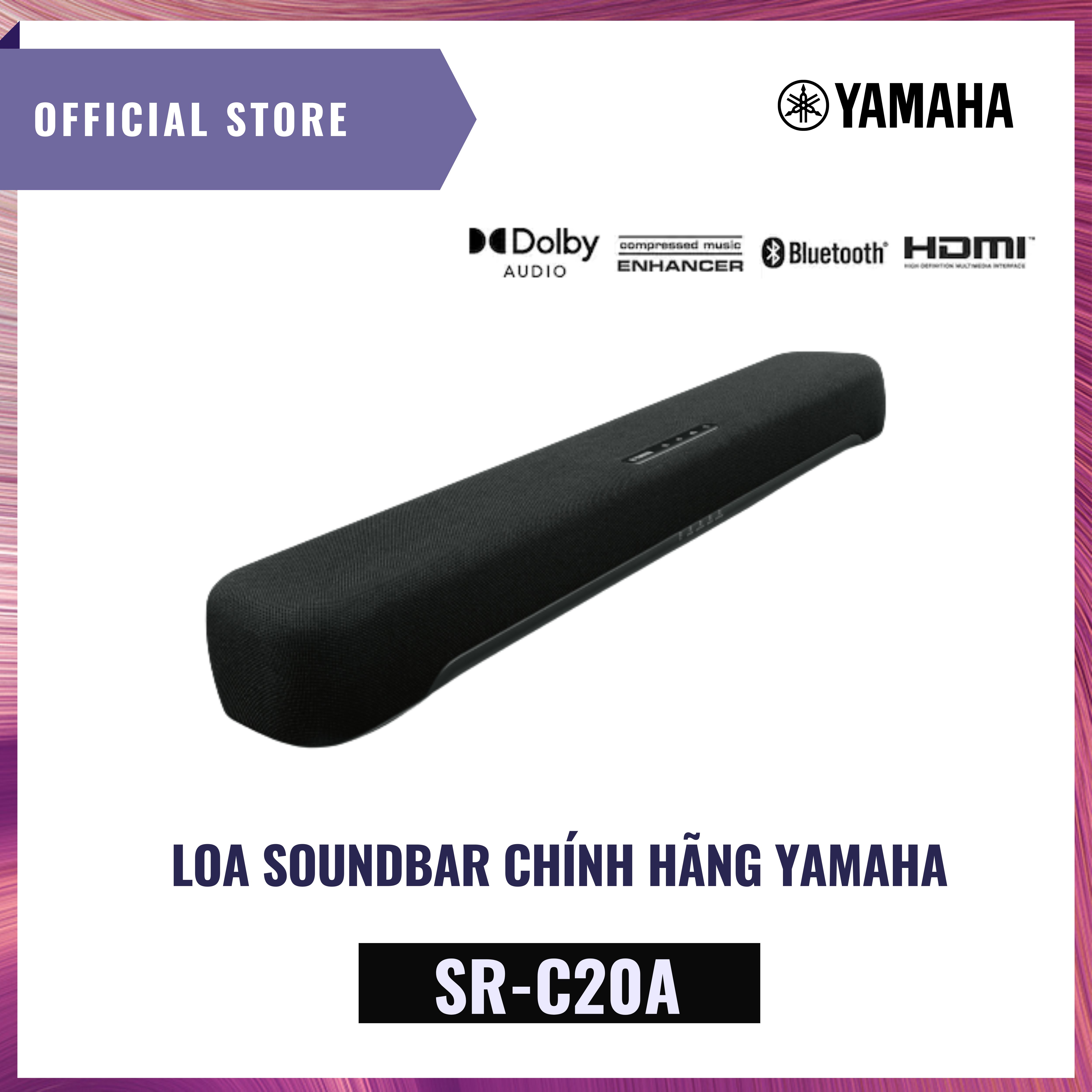 Loa Soundbar Yamaha SR-C20A - Loa siêu trầm - Bluetooth 4.2 - Hàng Chính Hãng