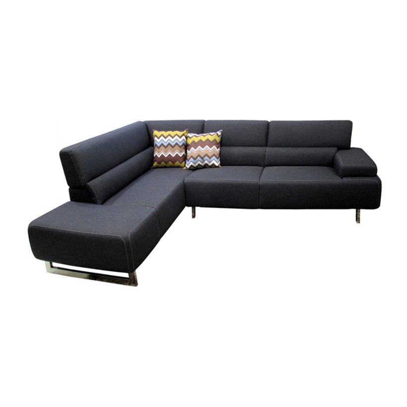 Sofa Vải Góc Phải Juno Alicia 268 x 200 x 85 cm (Xám đậm)