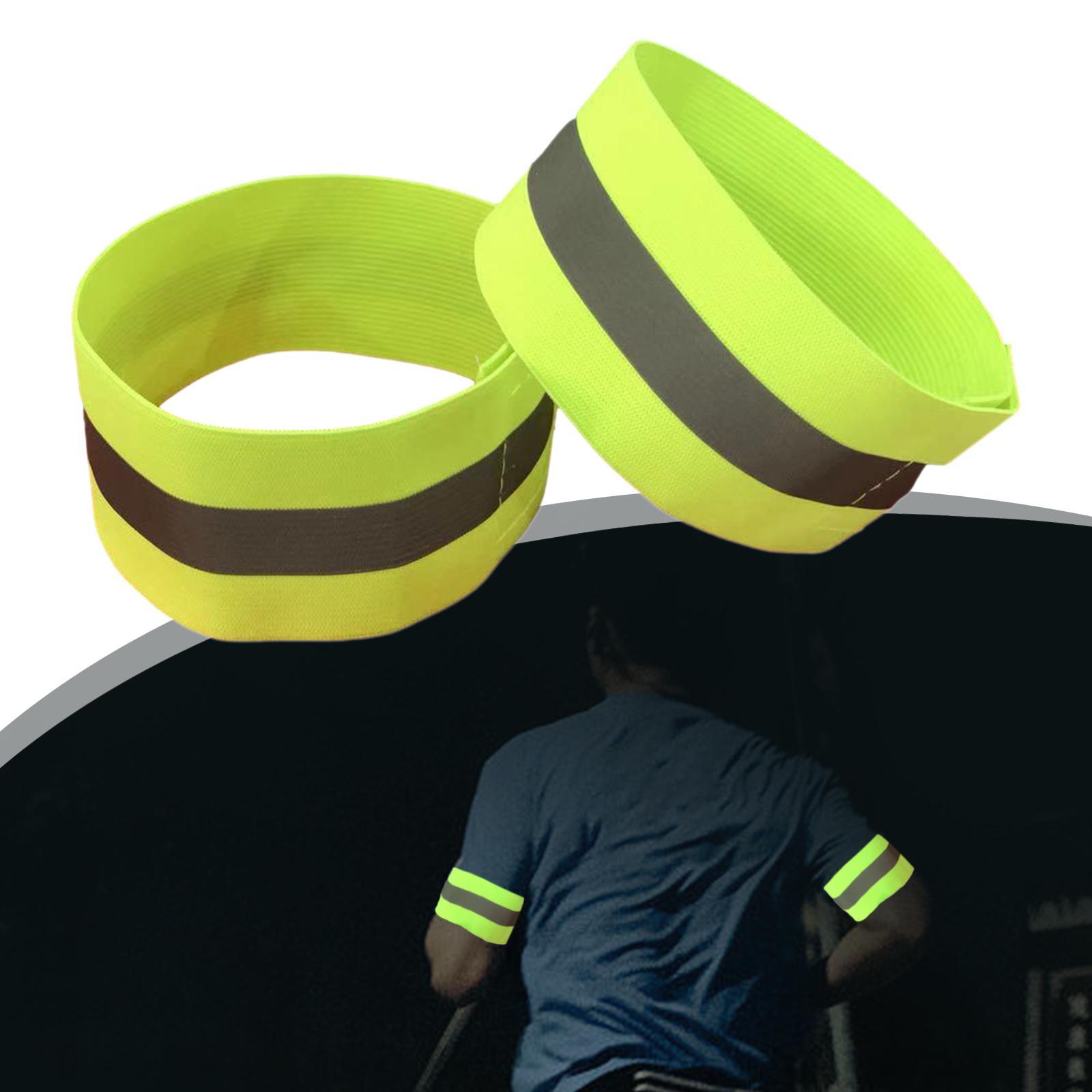 2x Reflective Armbands Adjustable Reflective Bands for Sports Adults