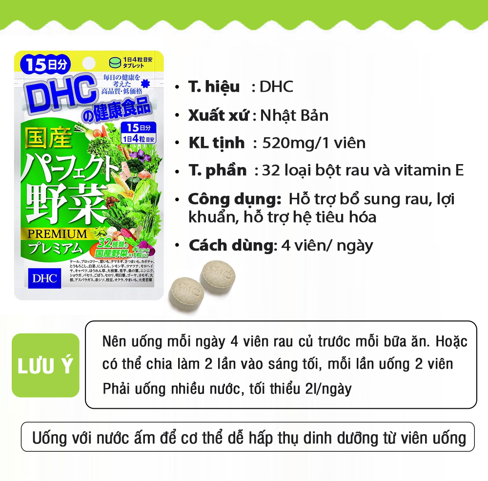 Combo GIẢM MỤN - NÓNG TRONG DHC Nhật Bản viên uống rau củ và viên kẽm 30 ngày JN-DHC-CB3