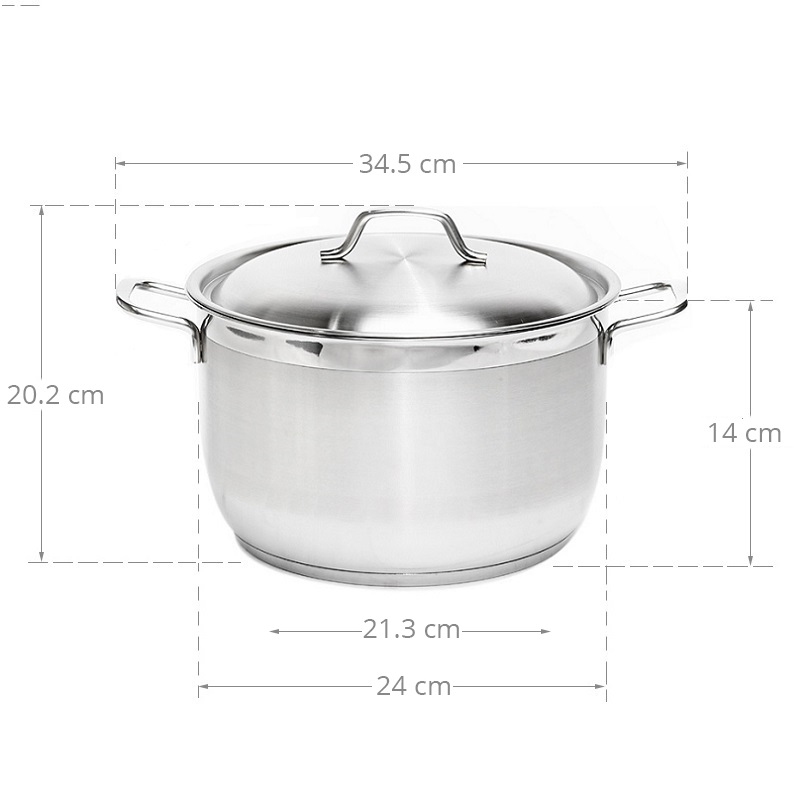 Nồi Inox 430 3 đáy nắp inox Fivestar 16cm/ 20cm /24cm/ 26cm