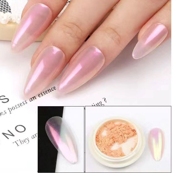 Set Bột Tráng Gương Nail 6 Màu Ánh Trai Trang Trí Móng Óng Ánh (Tặng Kèm 6 Cọ Chà Tráng Gương)