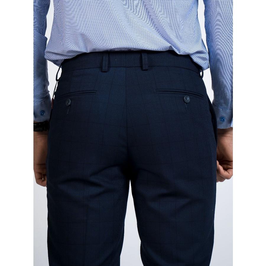 OWEN - Quần âu nam Owen dáng slimfit màu xanh navy kẻ ô to 23436