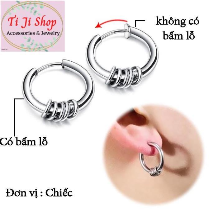 BÔNG TAI INOX KHOEN TRÒN THỜI TRANG KPOP đẹp, không đen, - số lượng  chiếc