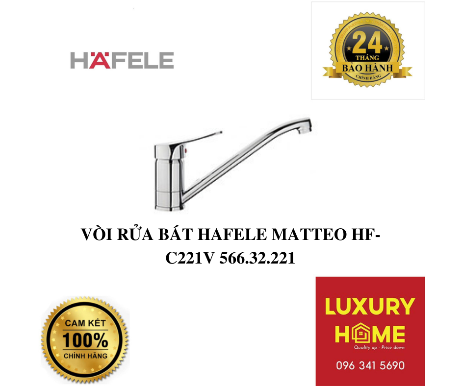 VÒI RỬA BÁT HAFELE MATTEO HF-C221V 566.32.221 - Hàng chính hãng