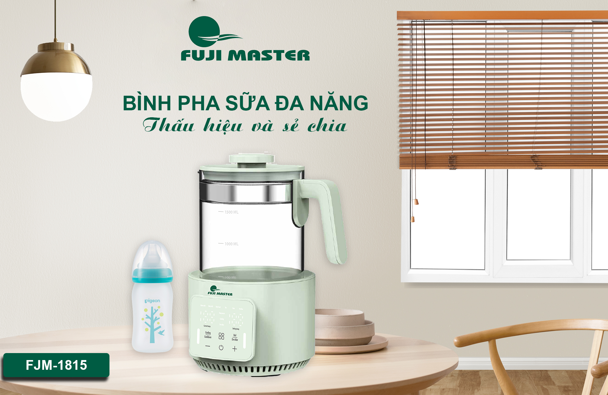 Bình đun nước pha sữa đa năng Fuji Master FJM-1815 - Hàng chính hãng