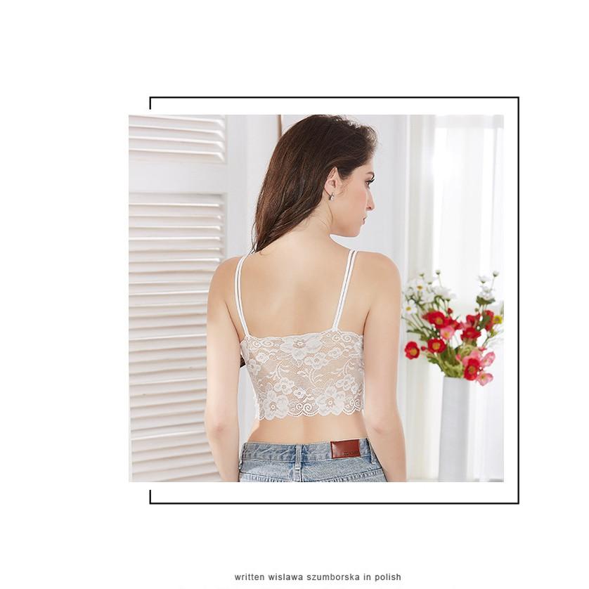 ÁO LÓT BRA 2 DÂY CROPTOP REN HOA BR29