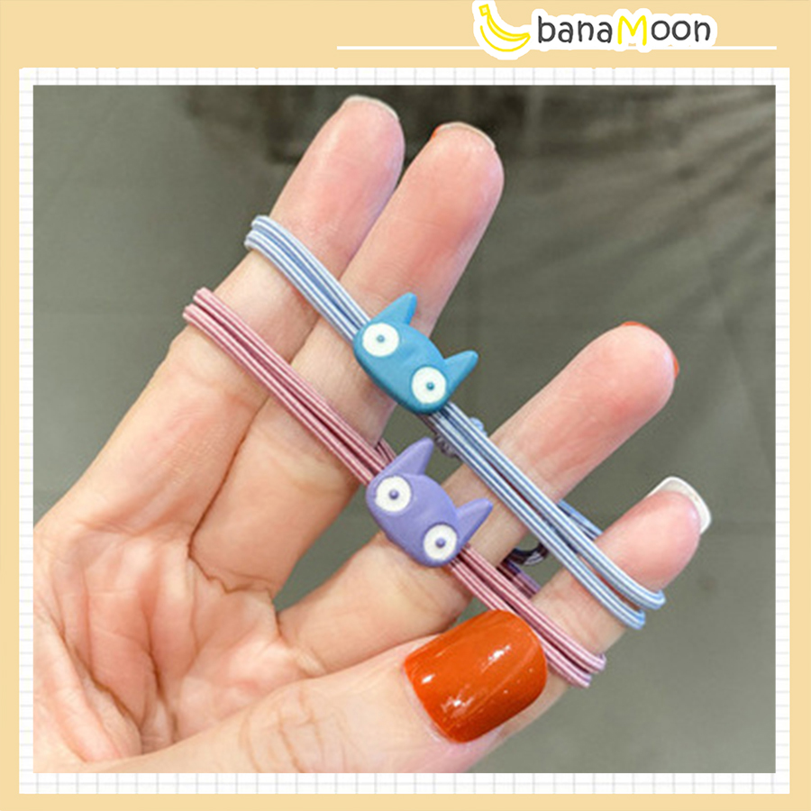 Dây cột tóc họa tiết mèo ngơ ngác thun cột tóc dễ thương nhiều màu PK224003