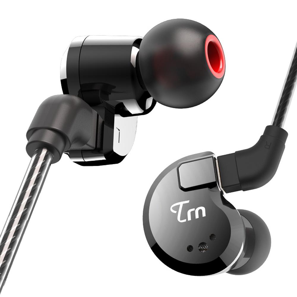 Tai nghe thể thao lai HiFi 2 pin Cáp có thể tháo rời 3,5 mm 2DD + 2BA TRN V80