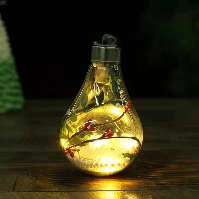 Quả Cầu Trong Suốt Có Đèn Led Dùng Trang Trí Cây Thông Giáng Sinh