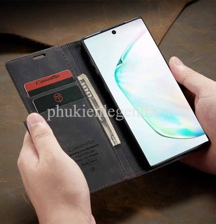 Bao da dạng ví dành cho Samsung Galaxy Note 10 Lite hiệu caseme chống sốc chống va đập bụi bẩn, có ngăn đựng tiền, đựng thẻ tiện dụng - Hàng chính hãng