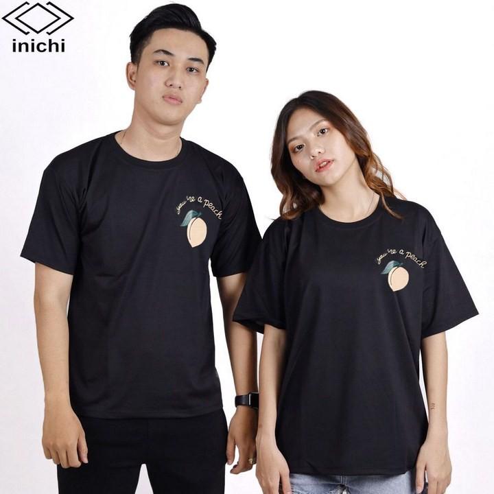Áo thun INICHI unisex tay lỡ form rộng phong cách, in hình quả đào - IC649