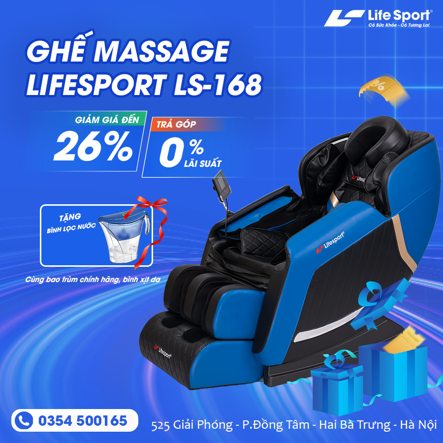 Ghế massage trị liệu toàn thân LifeSport LS-168 cao cấp Bảo Hành 6 năm công nghệ nhiệt hồng ngoại cao cấp