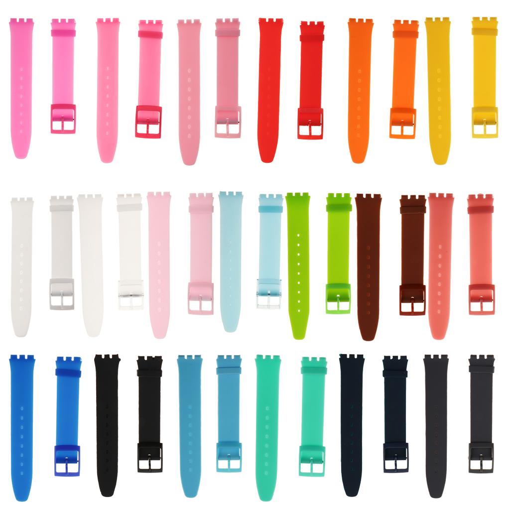 16mm Replacement Soft Silicone Rubber Sports Watch Band Bracelet for Smart Watch