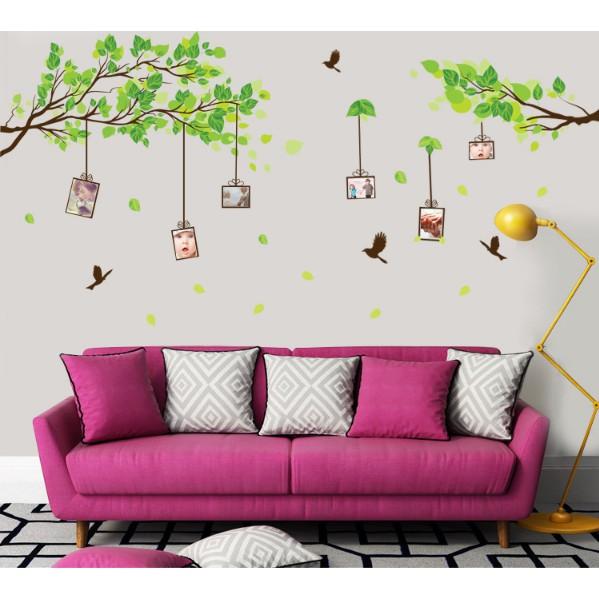Decal trang trí Cành Cây xanh khung ảnh A.H