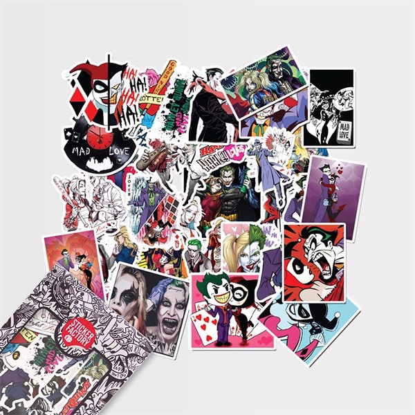 Joker &amp; Harley Quinn - Set 30 sticker hình dán