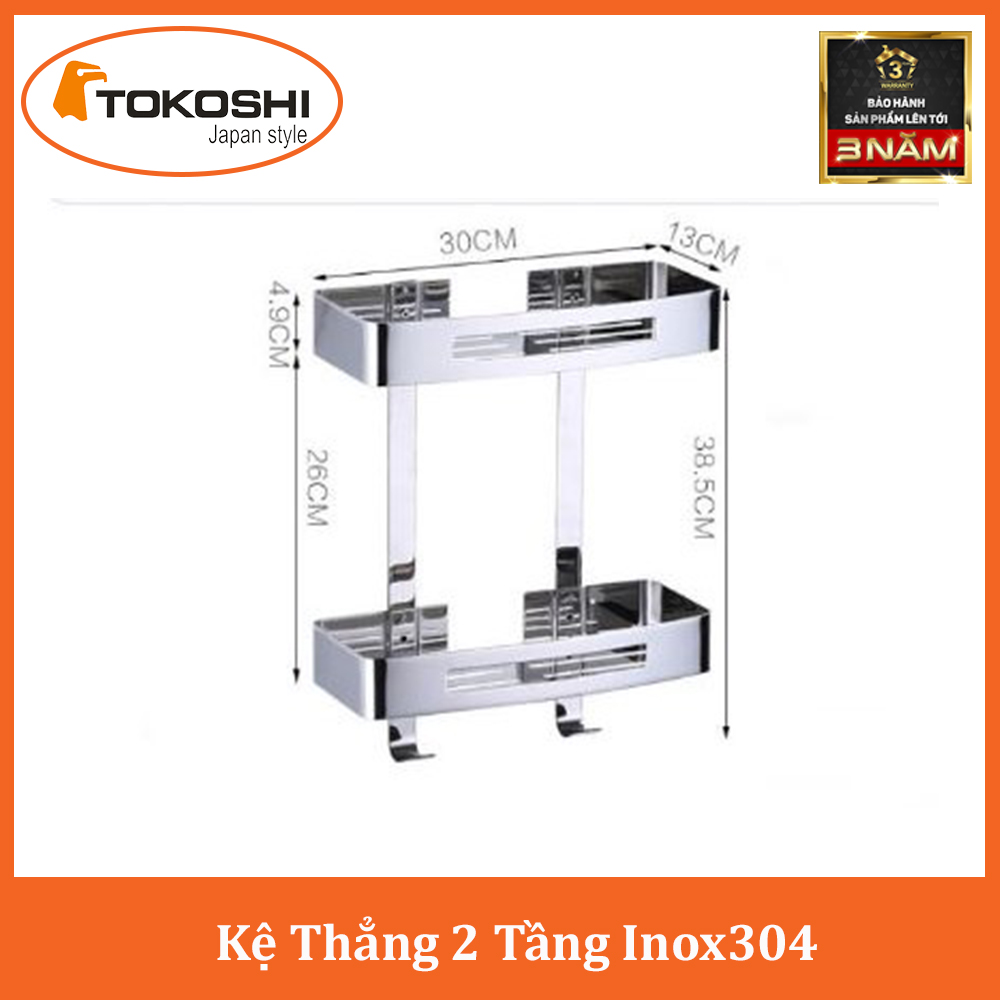 Kệ Giá Để Đồ Nhà Tắm Treo Tường 2 Tầng Inox 304, Kệ Đựng Đồ đa năng nhà tắm cao cấp chống thấm nước, không hoen gỉ