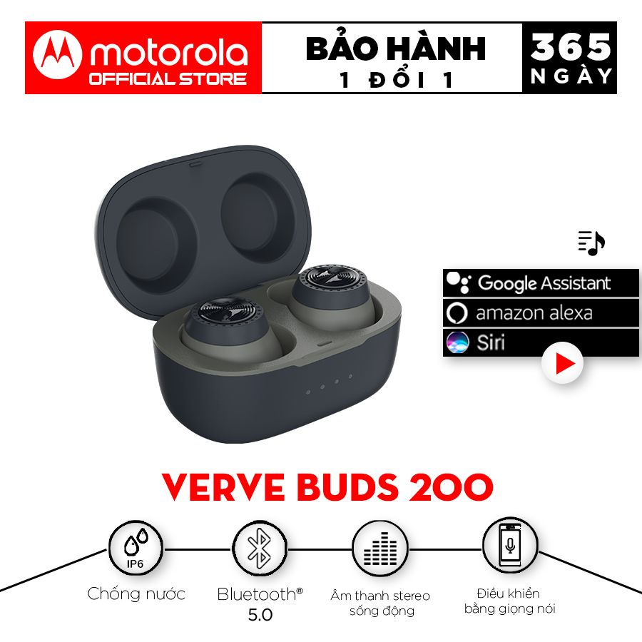 Tai Nghe Bluetooth Motorola Vervebuds 200 - Hàng Chính Hãng