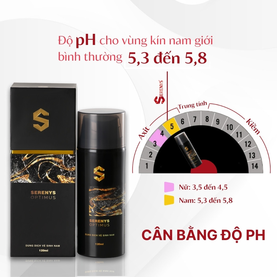 Combo 2 chai Dung dịch vệ sinh khử mùi làm sạch, sáng da phụ khoa nam giới Serenys Optimus 120ml