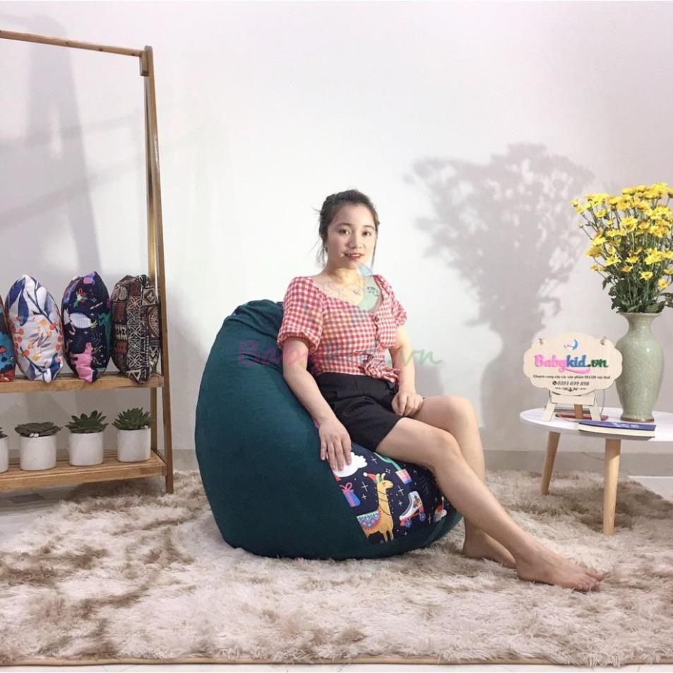 Vỏ ghế lười size M, vải thô hàn mix da lộn các màu,